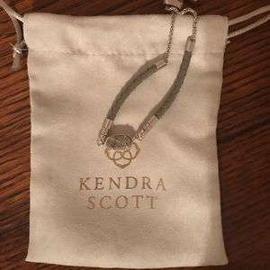 Kendra Scott gray leather bracelet.